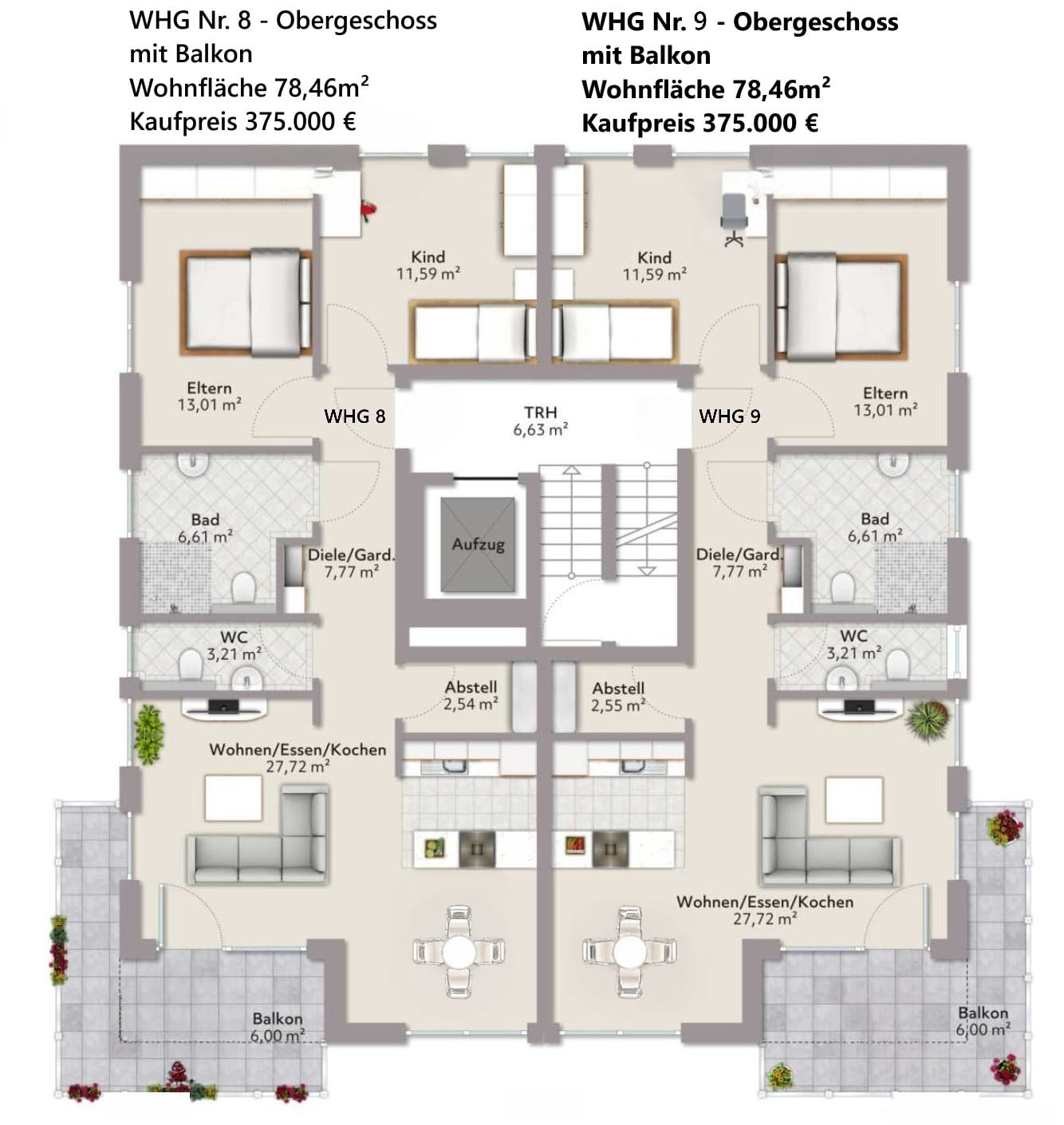 Haus B - WHG 8 und 9 - 1.OG