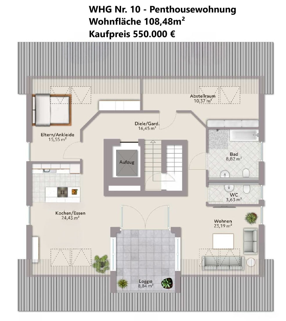 Haus B Penthouse WHG 10 neu